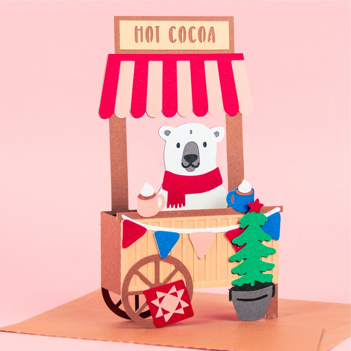 Christmas Hot Cocoa Stand Card SVG