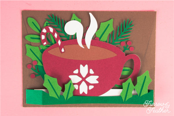 Cozy Christmas Mug Card SVG