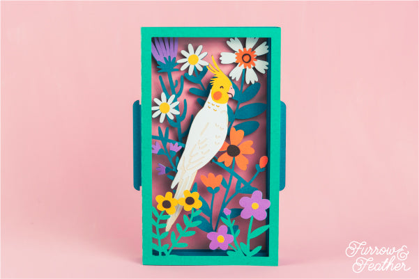 Wildflower Cockatiel Card SVG