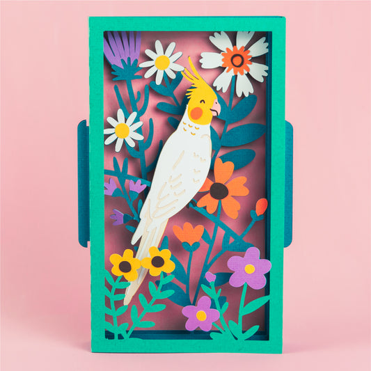Wildflower Cockatiel Card SVG