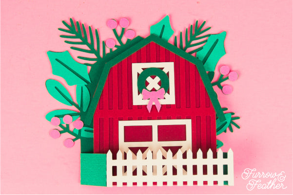 Christmas Barn Card SVG