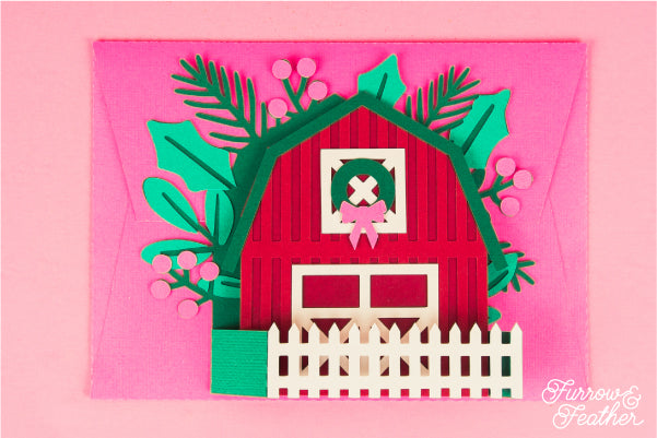 Christmas Barn Card SVG