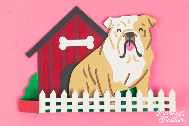 Dog House Card SVG - English Bulldog