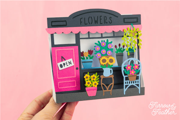 Valentine's Day Flower Shop Card SVG