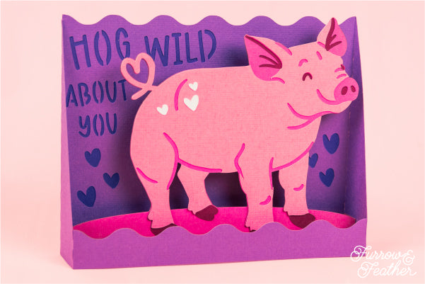 Valentine's Day Hog Wild About You Card SVG