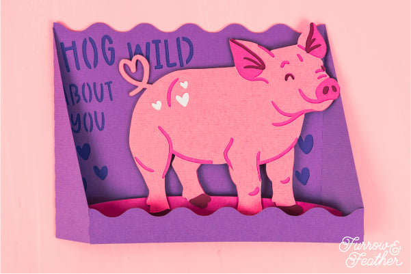 Valentine's Day Hog Wild About You Card SVG