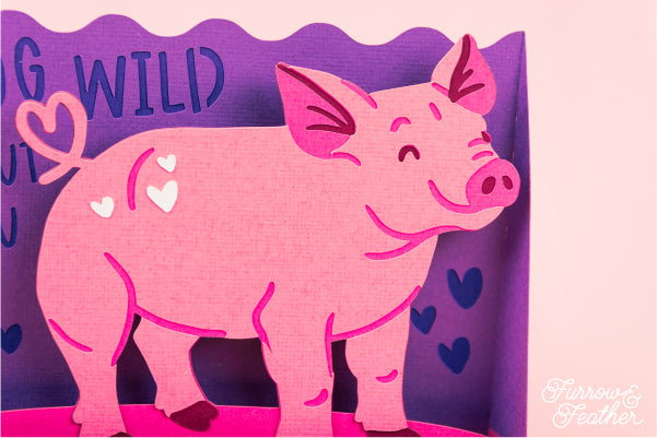 Valentine's Day Hog Wild About You Card SVG