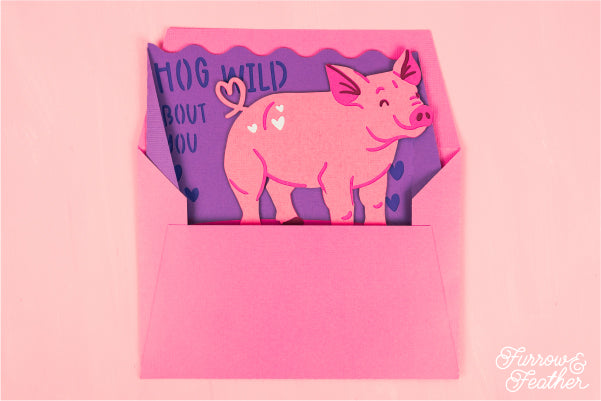 Valentine's Day Hog Wild About You Card SVG