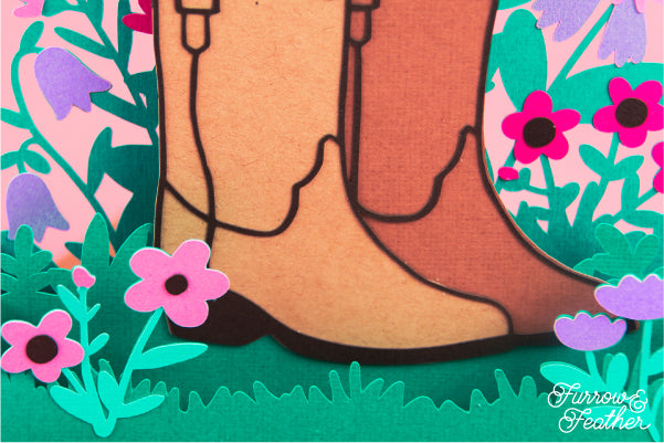 Wildflower Cowgirl Boots Card SVG
