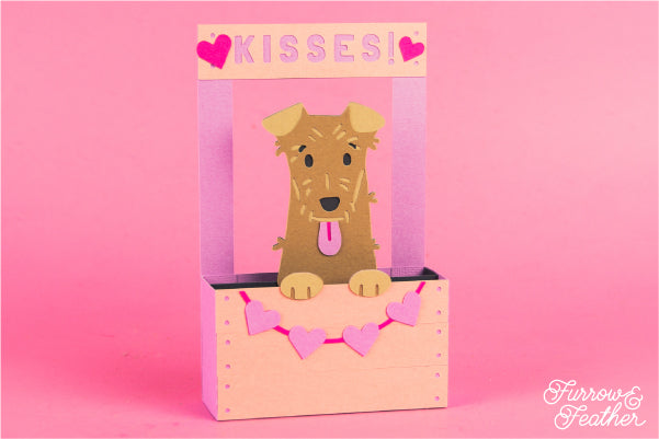 Dog Kissing Booth Card SVG - Terrier