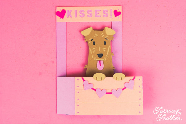 Dog Kissing Booth Card SVG - Terrier