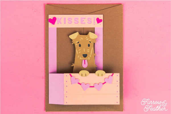 Dog Kissing Booth Card SVG - Terrier
