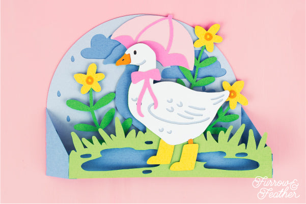 Rainy Day Goose Card SVG