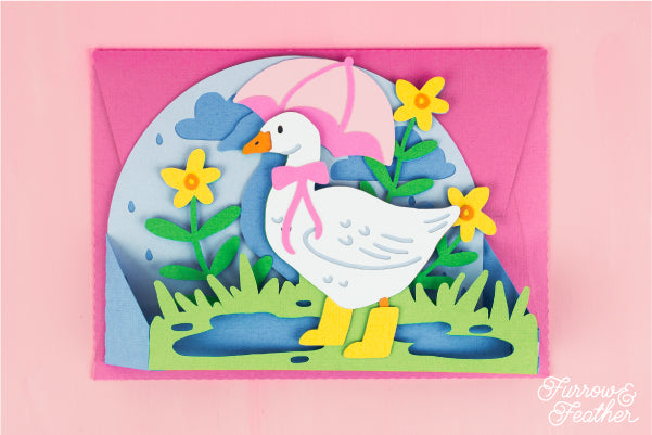 Rainy Day Goose Card SVG