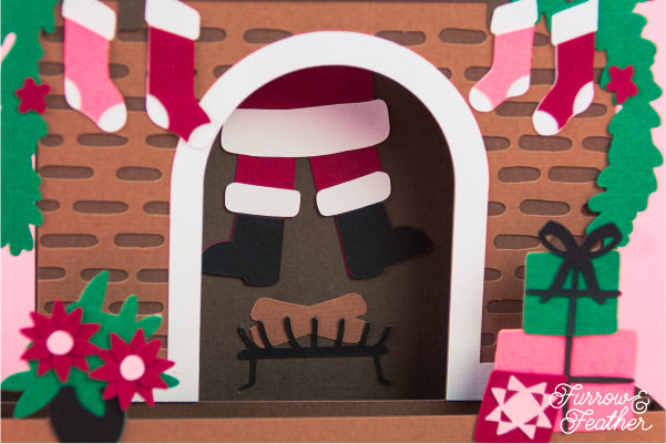 Santa in Chimney Card SVG