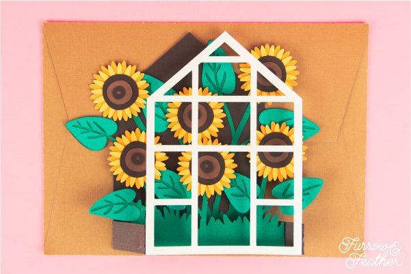 Sunflower Greenhouse Card SVG