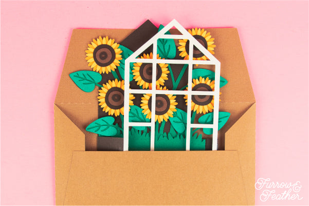 Sunflower Greenhouse Card SVG
