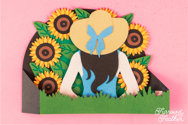 Sunhat with Sunflowers Card SVG