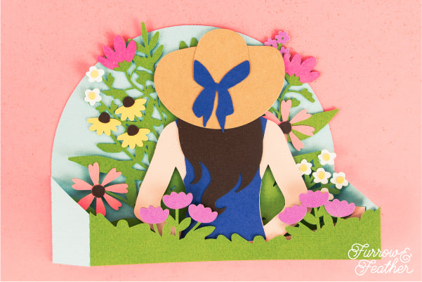 Sunhat with Wildflowers Card SVG
