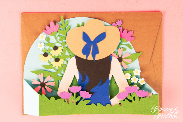 Sunhat with Wildflowers Card SVG