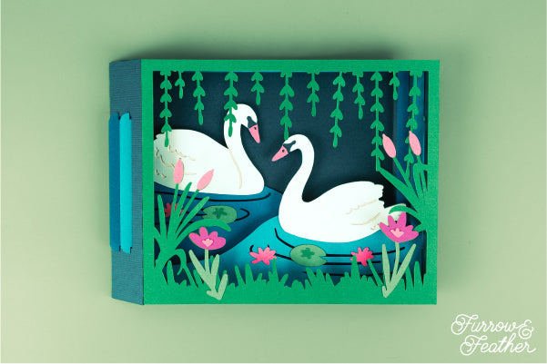 Elegant Swans Card SVG