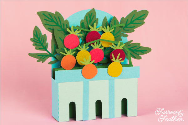 Cherry Tomato Basket Card SVG