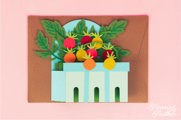 Cherry Tomato Basket Card SVG