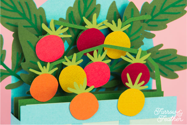 Cherry Tomato Basket Card SVG