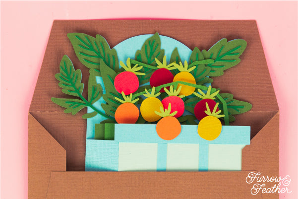 Cherry Tomato Basket Card SVG