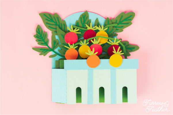 Cherry Tomato Basket Card SVG