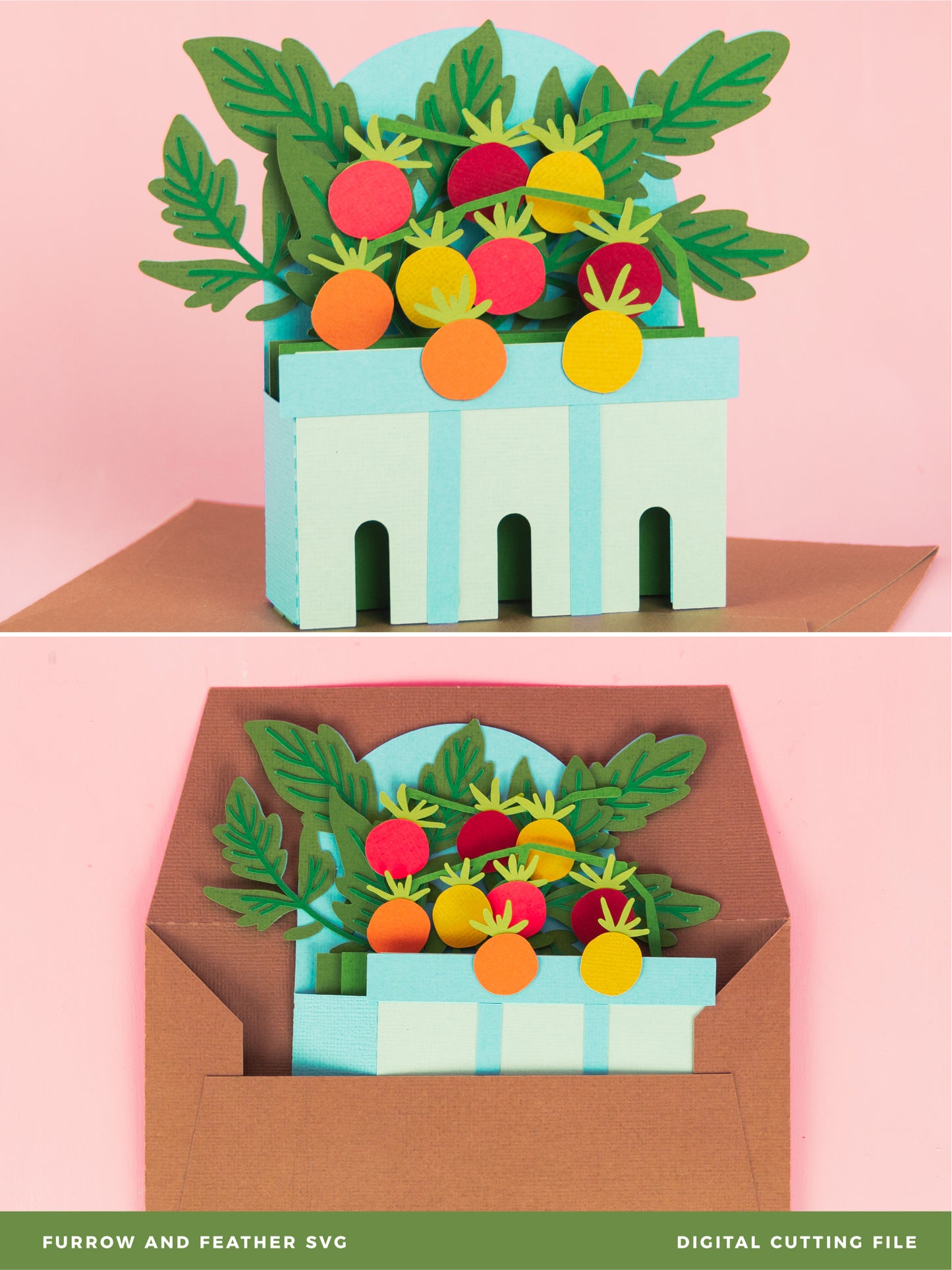 Cherry Tomato Basket Card SVG