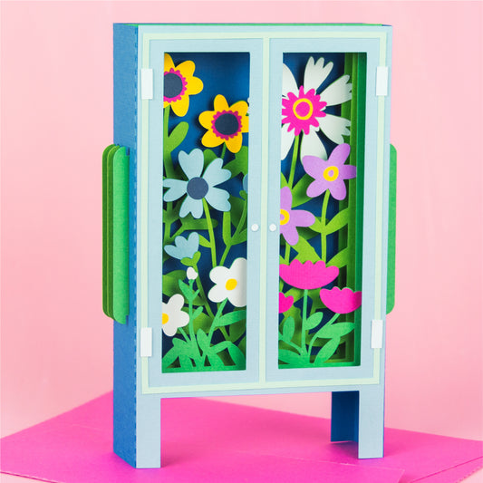 Wildflower Cabinet Card 3D SVG
