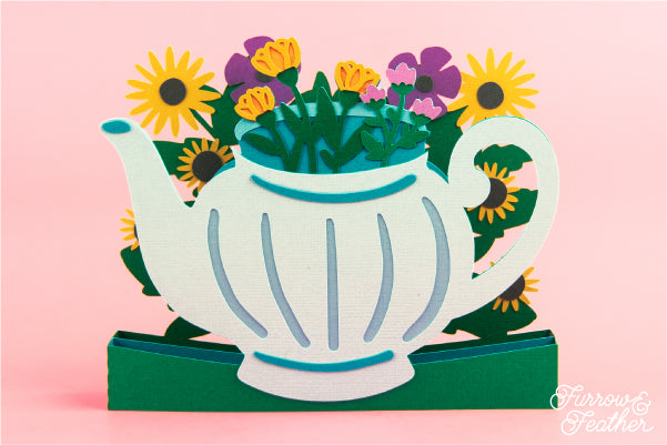 Wildflower Teapot Card SVG