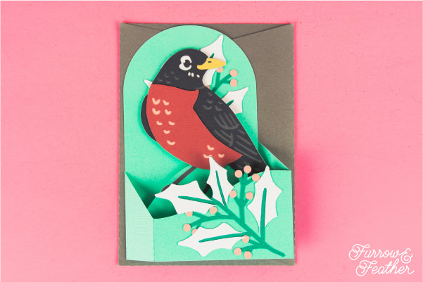 Winter Robin Card SVG