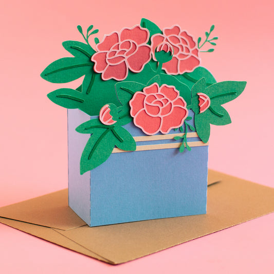 Peonies Flowers Card SVG