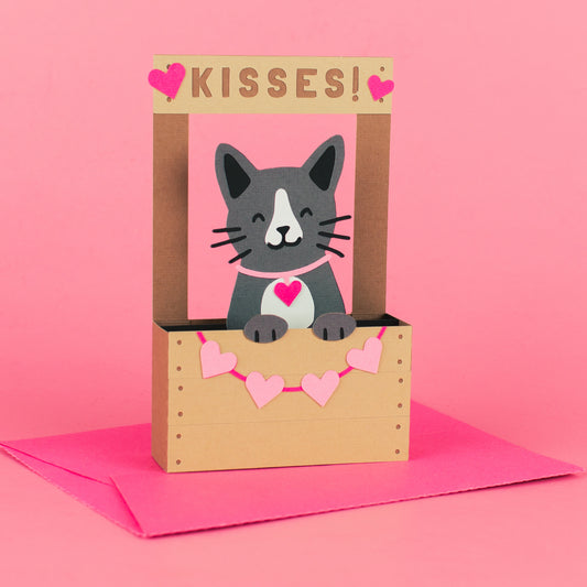 Cat Kissing Booth Card SVG