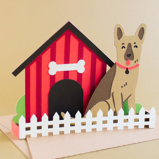 Dog House Card SVG - German Shepherd