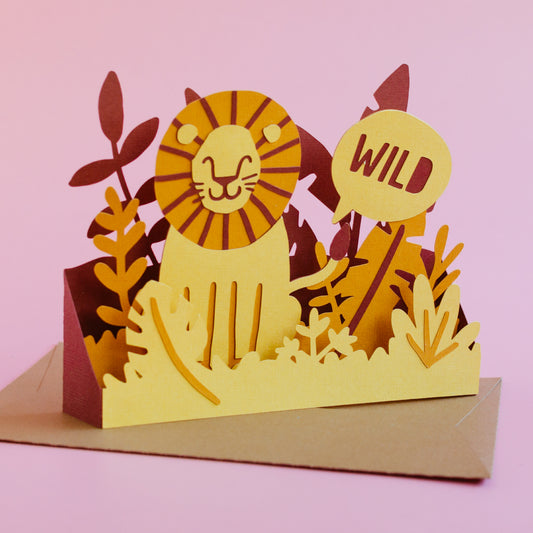 Birthday Lion Card SVG