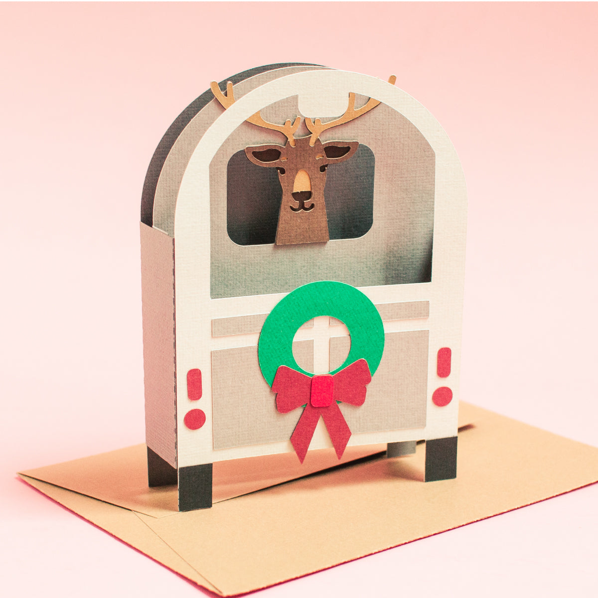 Reindeer Trailer Card SVG - back