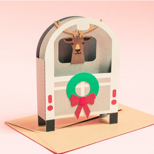 Reindeer Trailer Card SVG - back