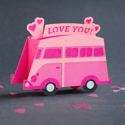 Valentine's VW Bus Card SVG