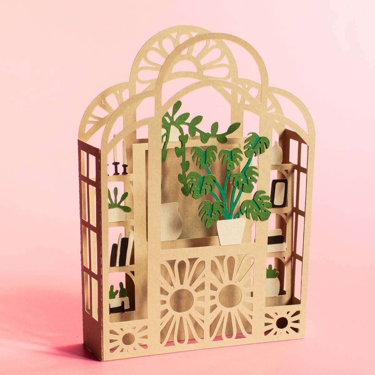 Rattan Wicker Plant Shelf Card SVG