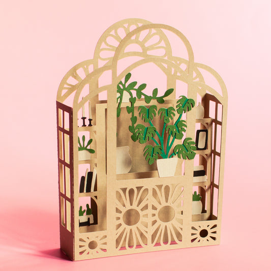 Rattan Wicker Plant Shelf Card SVG