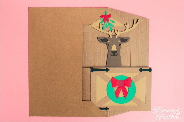 Christmas Reindeer Stall Card SVG