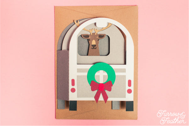 Reindeer Trailer Card SVG - back