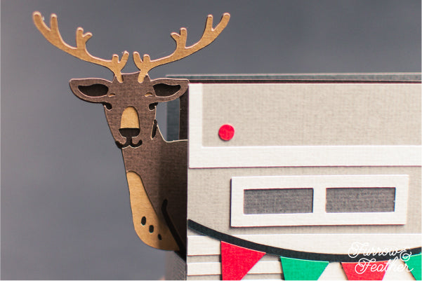 Christmas Reindeer Trailer Card SVG - side
