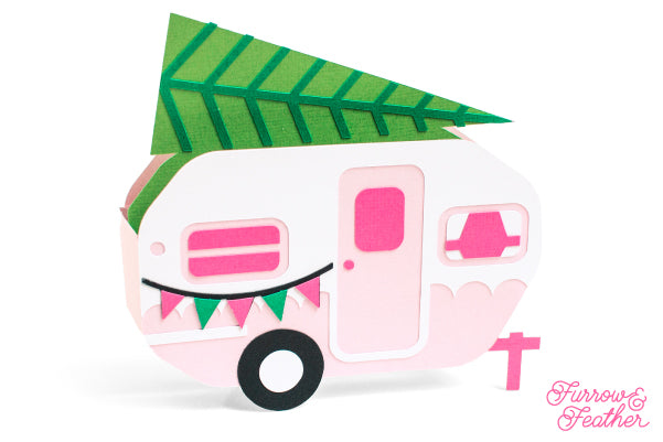 Christmas Tree Camper Card SVG