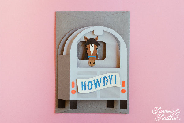 Horse Trailer Card SVG - back