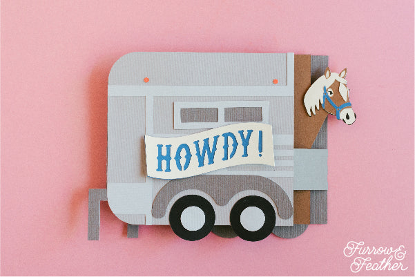 Horse Trailer Card SVG - side