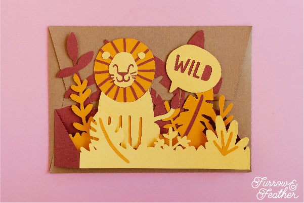 Birthday Lion Card SVG